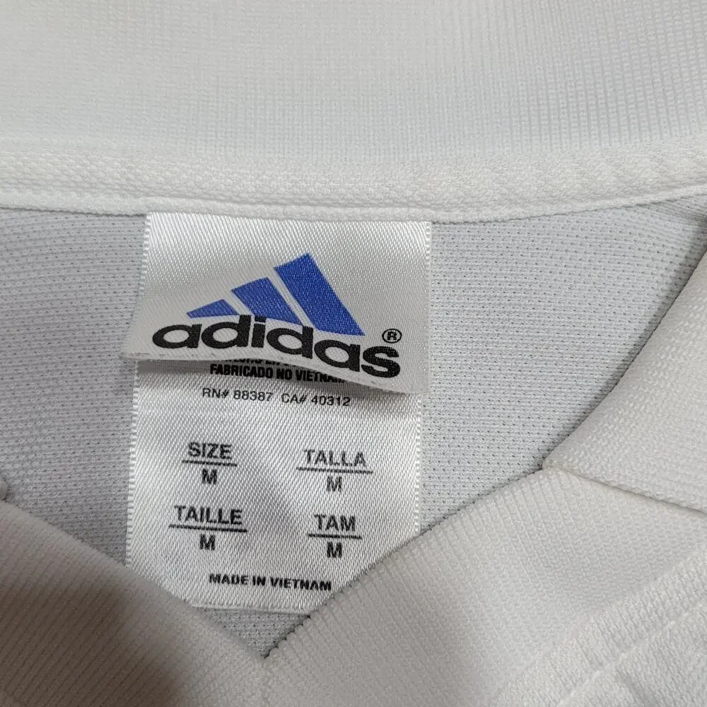 Vintage Y2K Adidas Shirt Mens Medium White Copa Soccer Jersey Polo Climalite